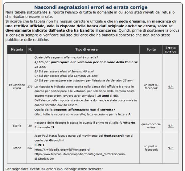 modulo di definizione delle domande